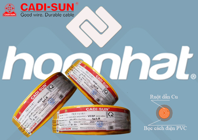 Dây Cadisun đơn mềm VCSF 1x1.0mm2, Dây điện Cadisun đơn mềm 1x1.0 mm2